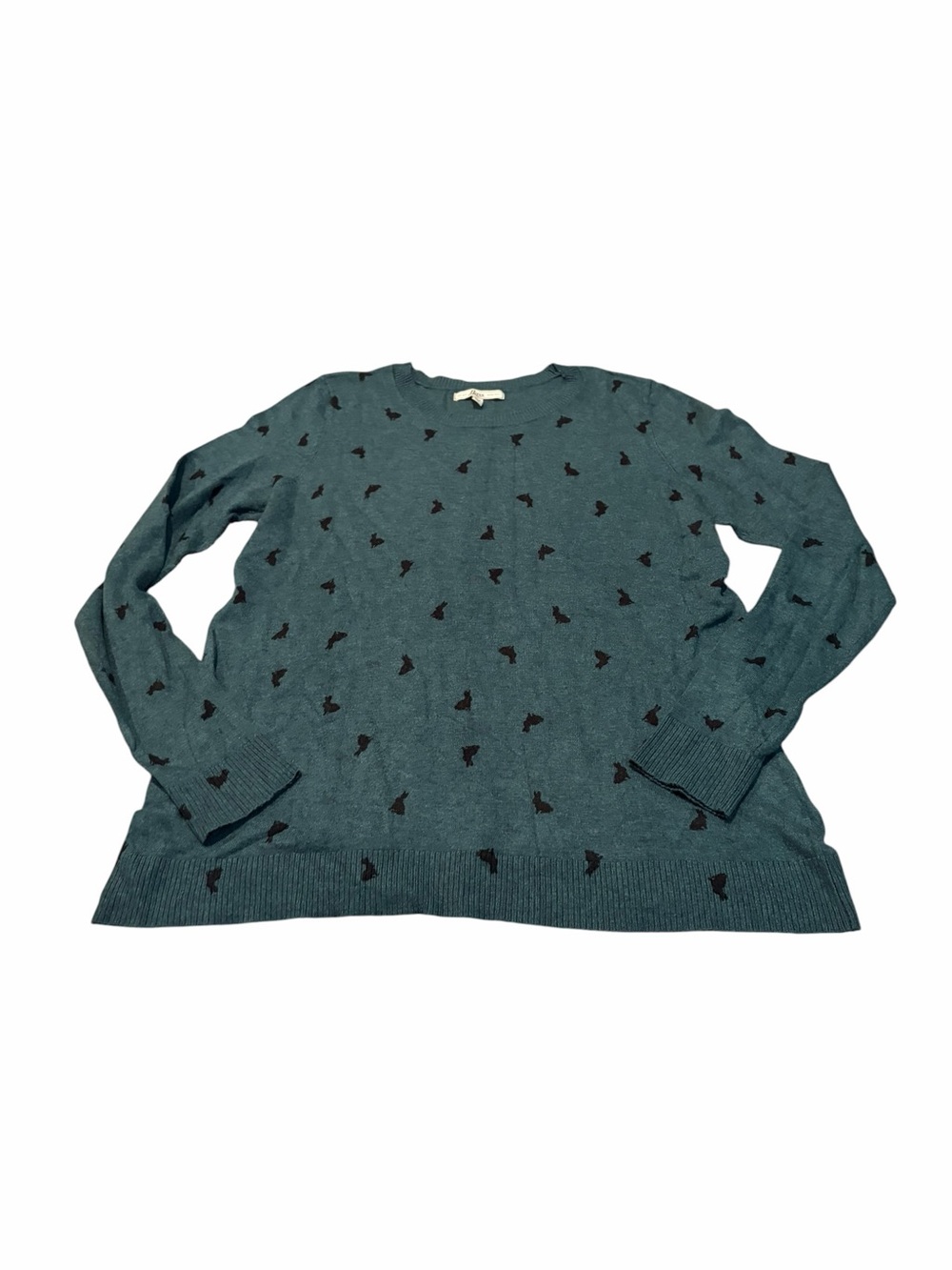 BASS green rabbit sweater